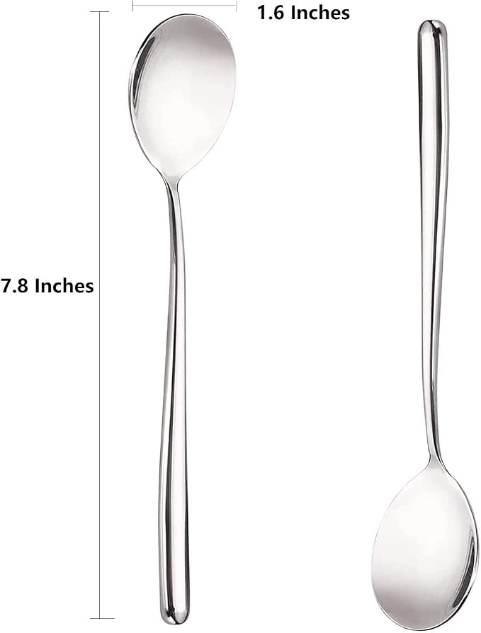 Miupoo Korean Soup Spoons Stainless Steel Long Handle Tablespoon Pack of 5