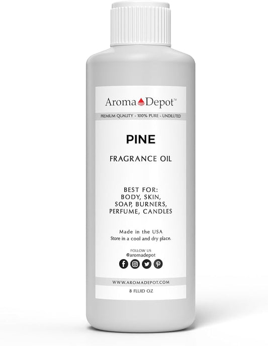 Aroma Depot 8oz / 8 Ounces Pine Perfume Oil for Making, Body Oil, Soap, Candle Making & Incense. Our Version is a Premium Quality Undiluted & Alcohol Free