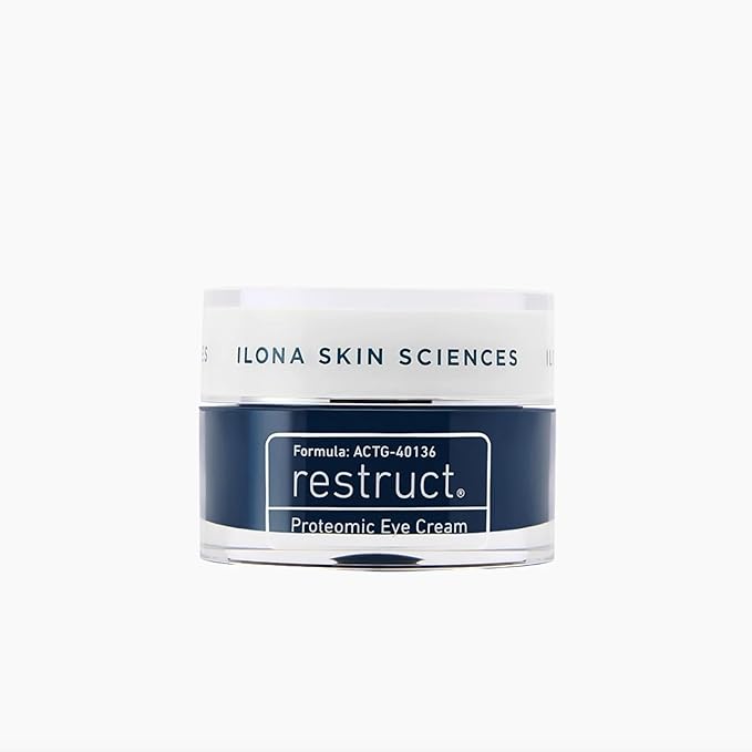 ILONA Restruct® Proteomic Eye Cream Firms with Proteins, Peptides, Hematite & Hyaluronic Acid | Reduces Puffiness, Dark Circles & Fine Lines | 0.5 oz.