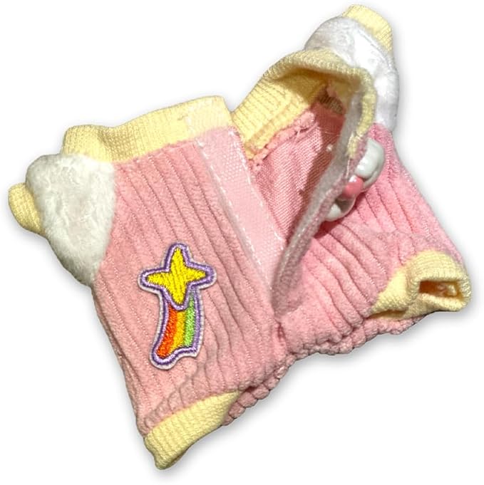 5 Set 17cm Doll Clothes -Clothes for Dolls Outfit - Accessories for 17cm Dolls Clothes +Light Pink Heart-Shaped Velvet hat + Small Camera + Glasses + Canvas Shoes, No Doll Included (Style J)