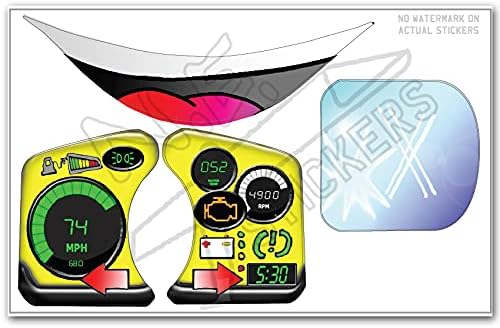 Basic Replacement Sticker Set SIZED TO FIT 30th Anniversary Little Tikes Cozy Coupe Toy Car Ride On with Eyes on Dash, Yellow