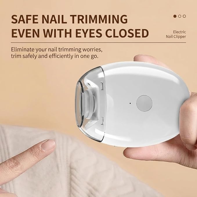 Electric Nail Clipper with Built-in LED Light, 3-Speed Cordless Nail Grinder Cutter, Mess-Free Nail Clippings Catcher, Portable for Fingernails & Toenails, Seniors, Kids & Travel
