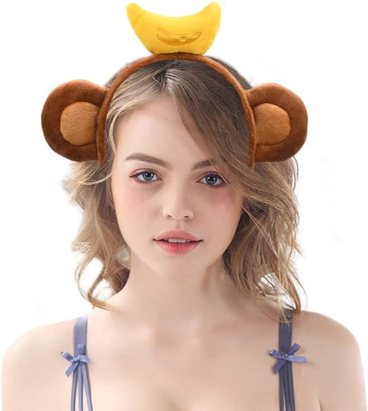 Plush Animal Ears and Horns Headband-Halloween Christmas Festival Theme Party Animal Cosplay Costume Headbands
