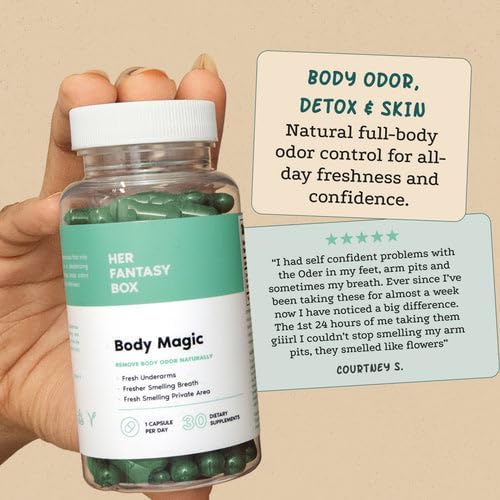 Her Fantasy Box | Starter Kit | Chlorophyll Capsules, pH Balancing Shower Gel, Rejuvenating Yoni Oil & Slippery Elm Capsules – Complete Feminine Wellness Bundle for Freshness, Balance & Nourished Skin