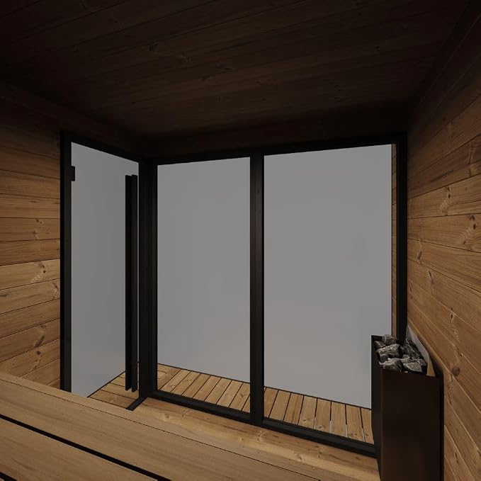 GL6 Outdoor Sauna Kit, Garden Luxury-Series Outdoor DIY Sauna Kit, Thermo-Spruce, up to 6 Persons Bundles (Sauna Heater and Sauna Stones Included) (HIVE MINI 11 WiFi - Mirror)