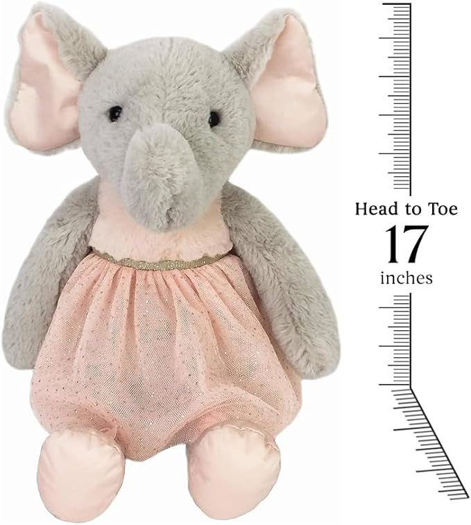 MON AMI Emma The Elephant Stuffed Animal - 17", Soft Plush Animal Doll, Use as Toy or Room Decor, Great Gift for Kids of All Ages