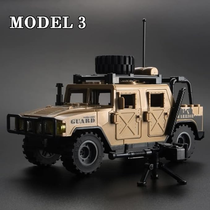 Military Vehicle Building Blocks Playsets, 4 in 1 Army Truck Building Kit, Army Vehicles Toys for Boys