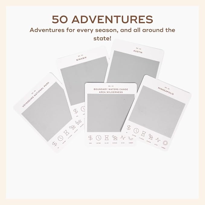 Minnesota Adventure Bucket List: 50 Scratch-Off Cards Featuring Minnesota Tourist Attractions, Outdoor Activities, and Road Trips - Perfect Experience Gift and Travel Guide for Exploring