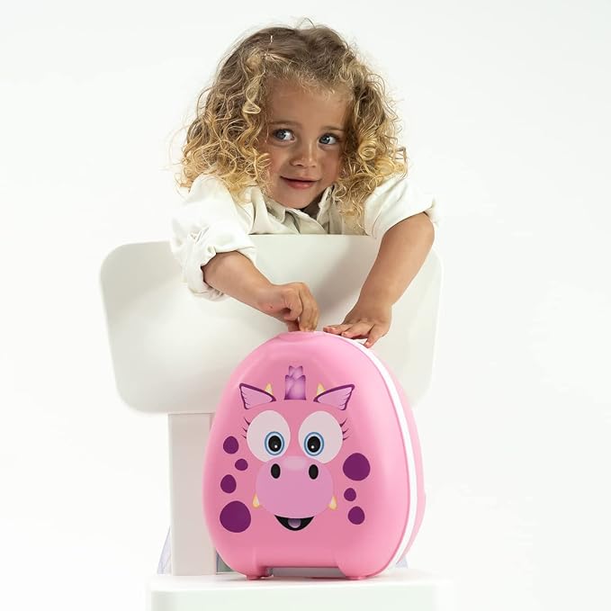 My Carry Potty - Pink Dragon Travel Potty, Award-Winning Portable Toddler Toilet Seat for Kids to Take Everywhere