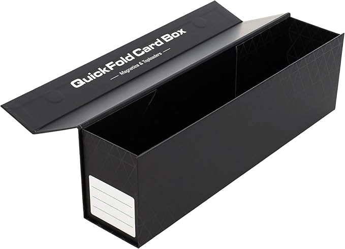 BCW QuickFold® Card Storage Boxes for Magnetics & Toploaders – 9 Pack | Trading Card Holder Box with Magnetic Closure | Easy Fold Assembly for Sports and TCG Cards