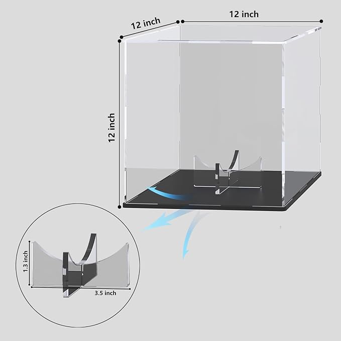 Acrylic Display Case with Detachable Ball Stand, Compatible with Full Size Basketball, Dustproof Display Box for Exclusive Collectible Sport Memorabilia