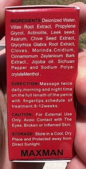 TONISABERY MAX Man ENLARGING Essential Oil ENLARGMENT Oil for Men Oil Enlarge 10ML (RED) (3)