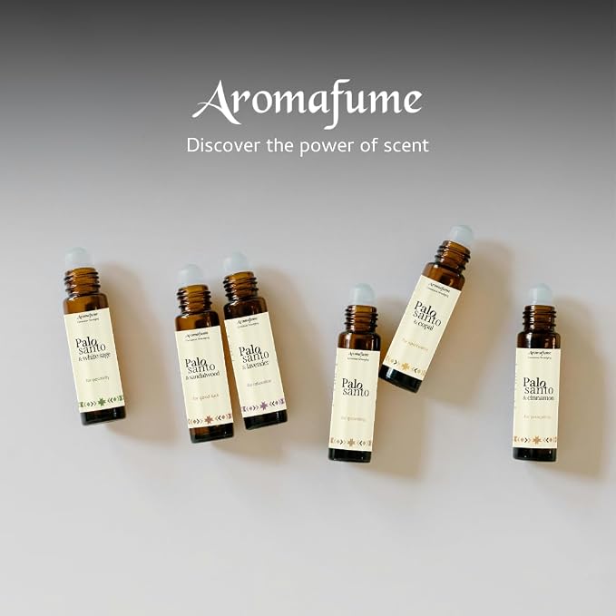 Palo Santo & White Sage Essential Oil Roll-On by Aromafume | 1 x 10ml / 0.33 fl oz | Aromatherapy Oils | Natural Roll On Perfume | Spiritual Meditation Accessories