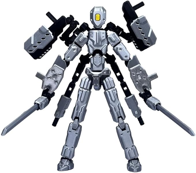 T13 Action Figures Helix Robot 8 Inch, Assembly Completed T 13,3D Printed Robo 13 - The Premium Action Figures for Sci-Fi Enthusiasts (Grey)