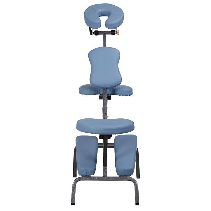 Nova Microdermabrasion Portable Massage Chair Foldable Tattoo Therapy Chair 4 Inches Thickness Sponge Face Cradle Spa Salon Massage Chair (Blue)