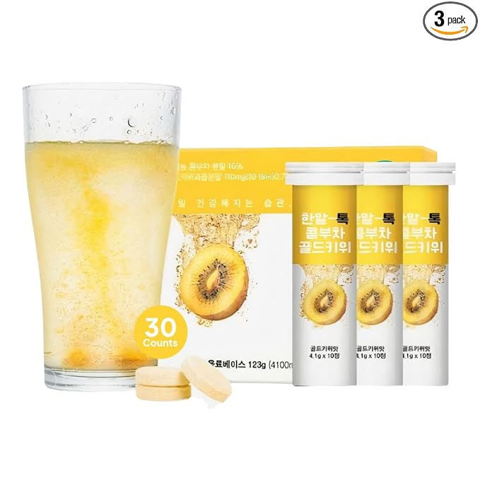 Korean Food Everteen Kombucha Drink, Kiwi Flavor, Sugar-Free, 30Ct | Kiwi-flavored Korean kombucha effervescent drink with probiotic and prebiotic ingredients