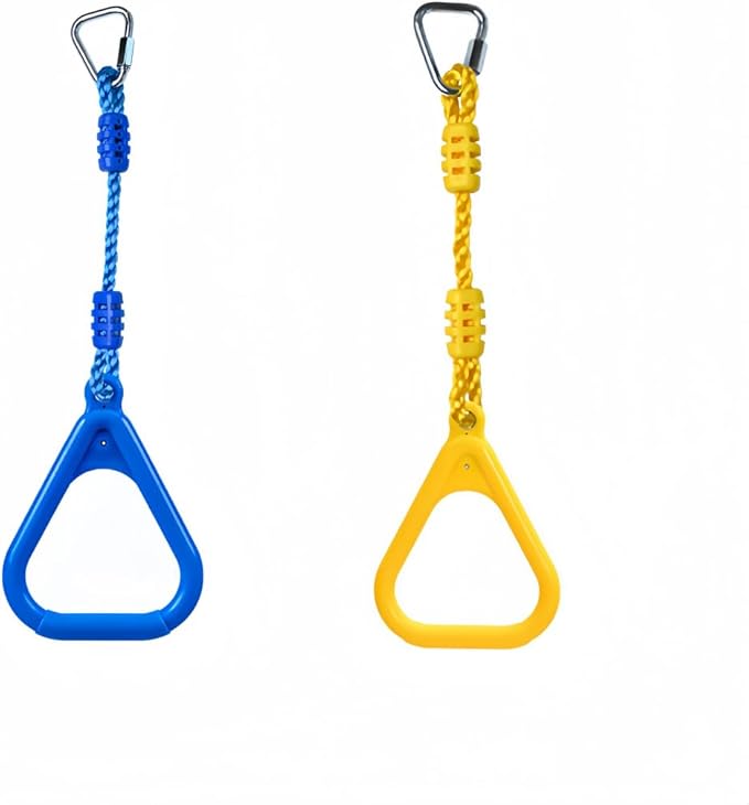 Climbing Gymnastic Rings for Kids - Strong Obstacle Course Ninja Ring Monkey Bars for Outdoor Backyard Play Sets, Swing Set
