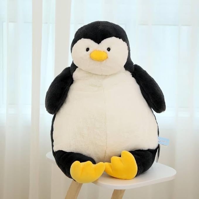 ARELUX 14in Cute Penguin Plush Stuffed Animal Hugging Pillow: Soft Large Sleeping Body Warm Fluffy Pillow Adorable Chubby Penguin Plushie Toy Creative for Friends Dormitory