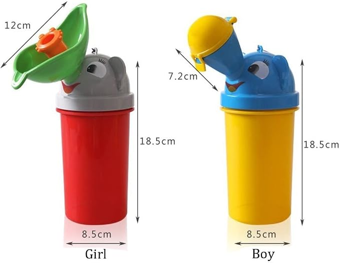 Portable Kids Baby Urinal Potty Bottle Emergency Toilet for Camping Car Travel - Yellow, 7 inch