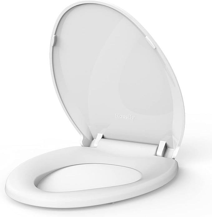 Toilet Seat Cover Elongated – Durable PP Toilet Seat with Slow Close Hinges, Easy Clean White Replacement for American Standard Toilets