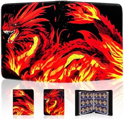 Trading Card Binder for TCG Cards, 9-Pocket Portable Card Collector Ablum Holder Book Fits 900 Cards with 50 Removable Sleeve, High Capacity Waterproof Card Binder Display Storage Carrying Cases