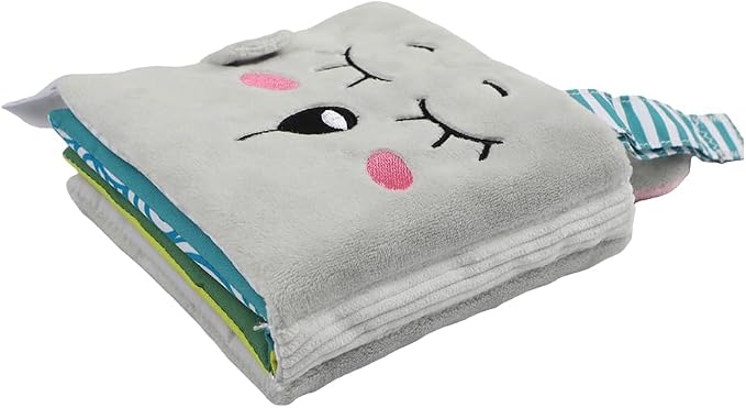 bebe mondo Bunny Baby Mirror Toy – Soft Crinkle Cloth Book for Tummy Time, Easter Baby Gift, Infant Sensory Toys 0-6-12 Months, Rabbit Touch & Feel Developmental Book, Shower Gift for Boys Girls