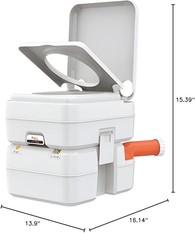 SEAFLO Portable Toilet for RV, Boat, and Camping (5.3 Gallon - Multifunctional)