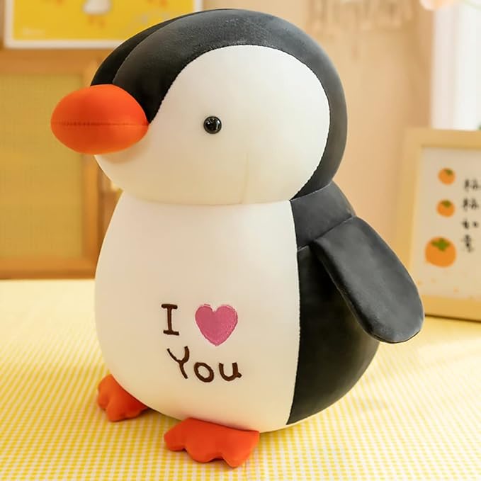 HWD 8.7 Inch Soft Stuffed Penguin Dolls, Stuffed Animals Toys, Gifts for Kids Toddlers Birthday Christmas Day (Black)