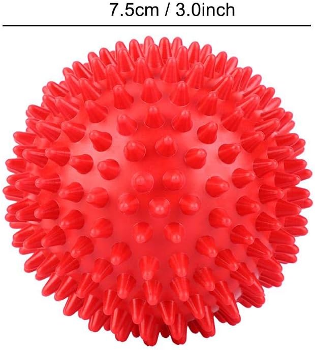 Germerse Massage Ball Spiky Massage Roller Ball for Trigger Point Therapy, Muscle Knot Remover(S-Red) for Yoga Supplies