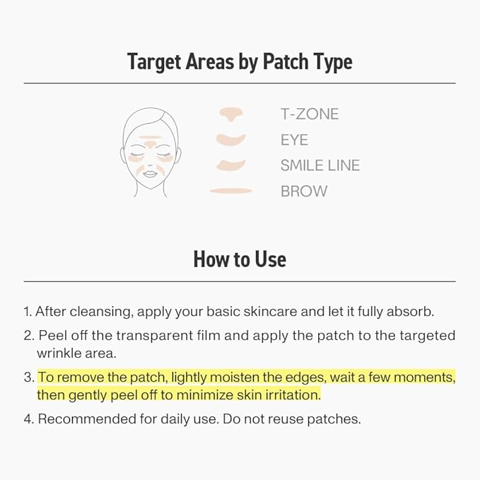 Wrinkle Master Patch – Targeted Wrinkle Patches for T-Zone, Smile Lines & Brows | Korean Skincare