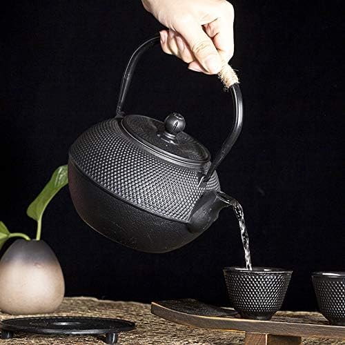 Cast Iron Teapot, 40.6oz Japanese Tetsubin Tea Kettle for Stovetop Safe, Black Tea Kettle with Infuser for Loose Leaf, Tea Pot with Enameled Interior, Gift for Tea Lovers