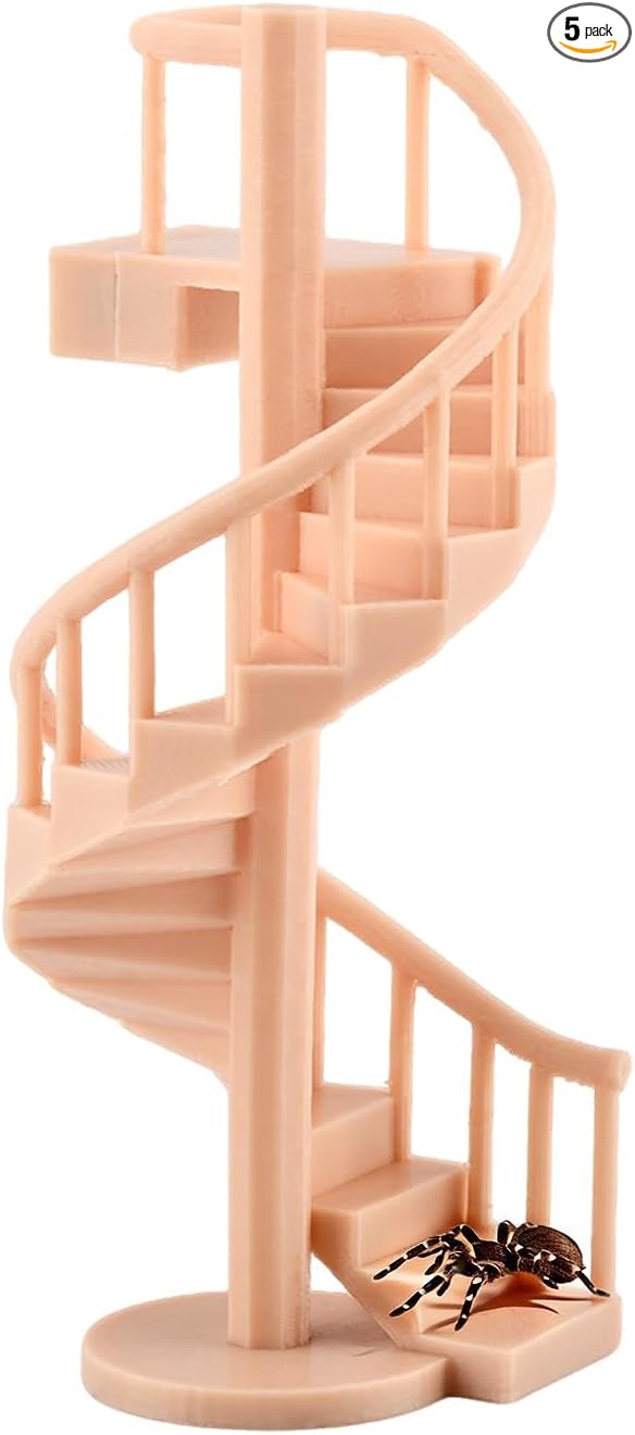 Mini Spiral Staircase Climber,Jumping Spiders Spinning Stairs,Spiderweb Spiral Stair,Climbing Set with Magnetic Mount for Jumping Spider Enclosure Accessory Decoration ﻿