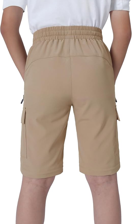 Boys Convertible Hiking Pants Kids Zip Off Scout Pants Youth Teen Boy Quick Dry Outdoor Fishing Waterproof Lightweight 4-18Y