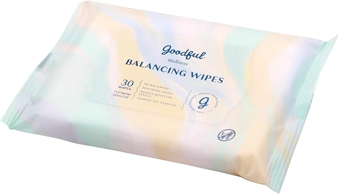 Goodful Wellness Balancing Wipes 30ct – pH-Balanced Feminine Wipes for Freshness and Hydration, Soothing Aloe, Jasmine Oil Scented, Gentle and Hypoallergenic, Perfect for On-The-Go Use