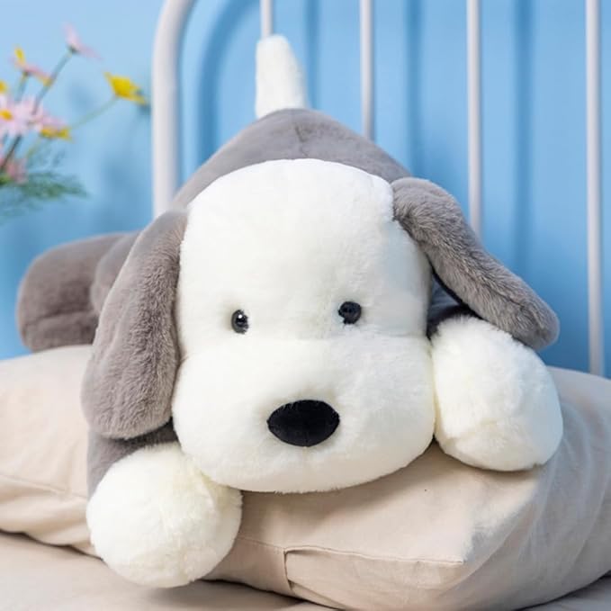 Plush Puppy Dog Stuffed Animal Dog Kids Plush Toy Pillow Hugging Pillow Plush Toy(Gray,50cm/19.6in)