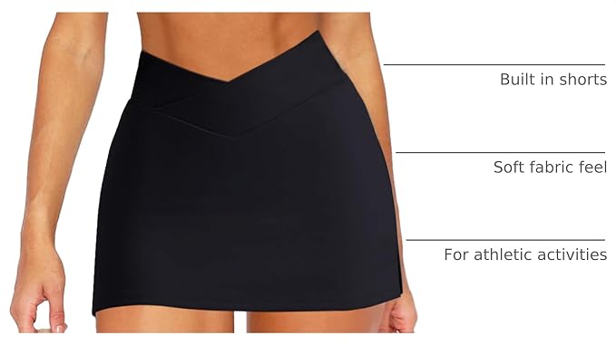 OZICERD High Waisted Golf Skort Tennis Skirt for Women Bodycon Mini Skirt Short Pickleball Athletic Skirt with Shorts