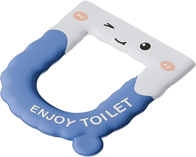 Thick Toilet Seat Cover, Kids Toilet Seat Covers For Bathroom, Waterproof Washable Eva Toilet Cushion Seat Warmer, Soft Close Toilet Seat Cushion For Seniors, Pressure & Pain Relief Comfort (Blue)