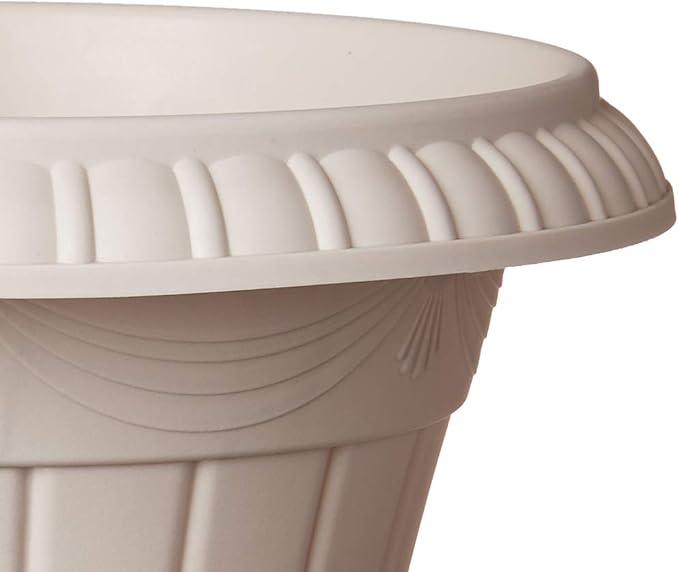 Arcadia Garden Products PL20TP Classic Traditional Plastic Urn Planter Indoor/Outdoor, 10" x 12", Taupe