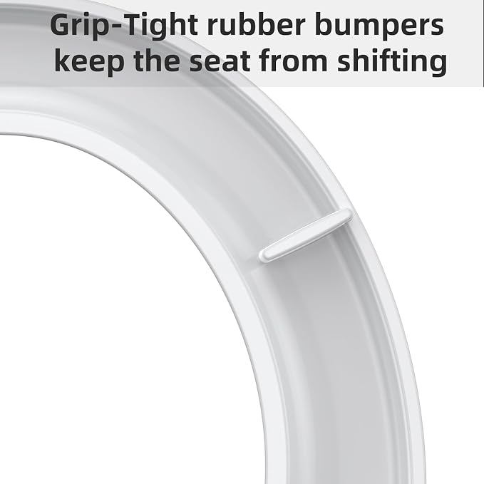 Elongated Toilet Seat, Toilet Lid Slow Close Quiet No Thud, Magnets Down Lock Quick Release, Quick Top Mount Toilet Seat White, 19" Regular Cover