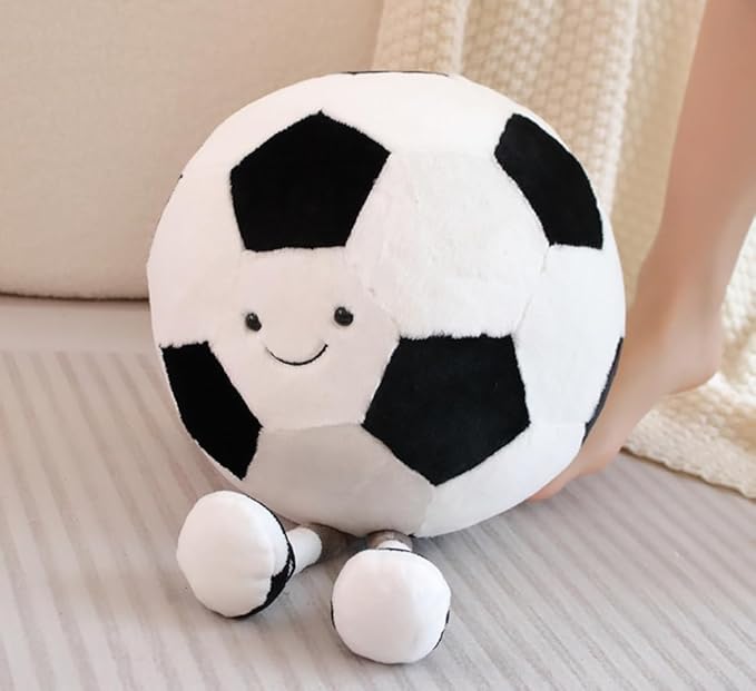 13.7inch Football Plush Toys,Rugby Stuffed Sports Balls Toy,with feet Creative Soccer Doll,Cute Fun Soft Plush Ball,Plush Stuffed Spherical Soft Toys Sports Throw Pillow Cushion Kids Gift (Football)