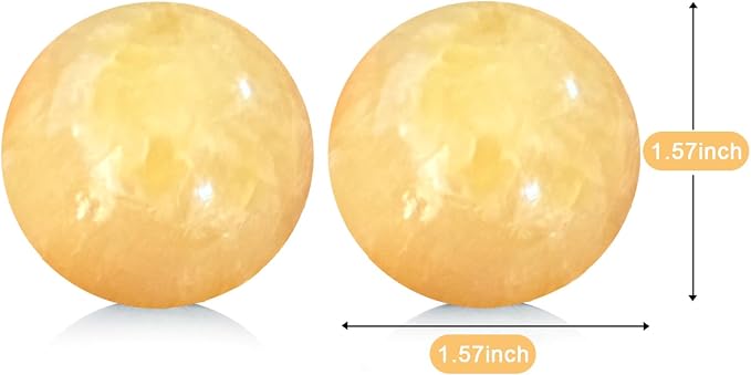 Marble Baoding Balls, Chinese Meditation Stress Relief Balls for Hand Therapy, Manual Massage Exercise, 2 Count Beige, 1.57 Inch