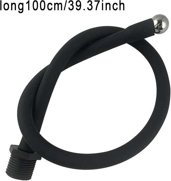 Silicone Nozzle Enema ASilicone Nozzle Enema Attachment Reusable Douche Black Hose Nozzle (39.37 in)