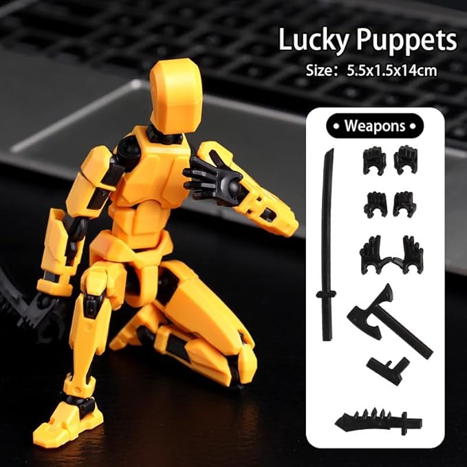 2025 New Titan 13 Action Figure,Nova 13 Action Figure 3D Multi Jointed Action Figures,Dummy Robot 13 Action Figures for Collectors Desktop Decorations (Yellow-1PC)