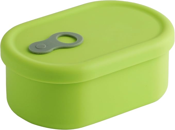 Korean Silicone Food Container, Steam Vent, Green Apple, 17 fl oz | Microwave & Freezer Safe, Leakproof, Airtight, Dishwasher Safe, BPA Free