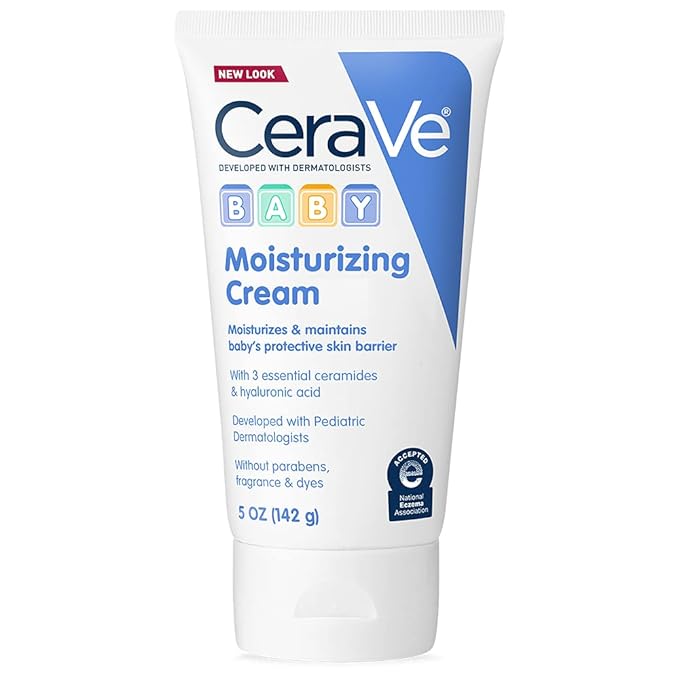 CeraVe Baby Cream, Gentle Moisturizing Cream with Ceramides, Fragrance, Paraben, Dye & Phthalates Free, Rich & Non-Greasy Feel, Gentle Baby Skin Care, 5 Ounce