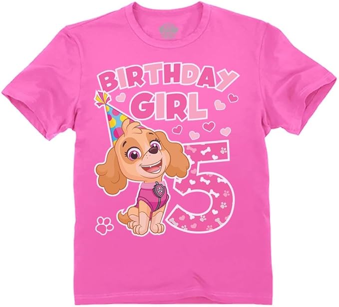 Skye Paw Patrol 4th Birthday Girl Shirt for 4 Year Old Girls - Pup-Themed Party Toddler T-Shirt