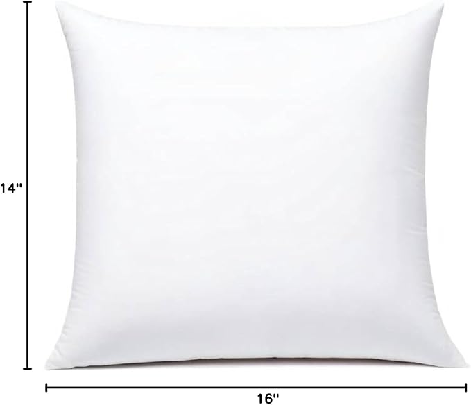 JIEITIVE Throw Pillow Inserts Hypoallergenic Premium Pillow Stuffer Square Form for Decorative Pillow Covers Cushion Set of 1-16 x 16 Inches