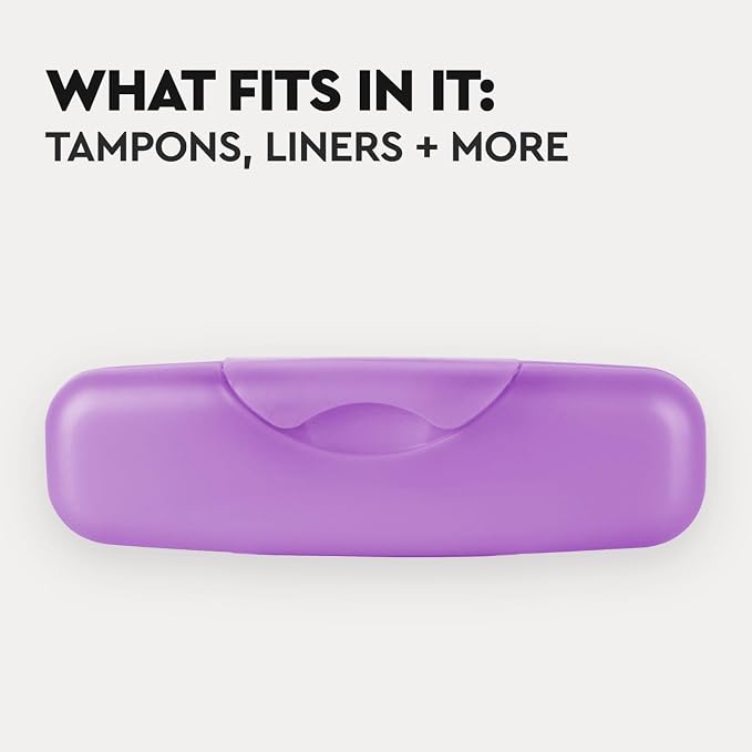 RADIUS Large Tampon Travel Case - Seamless Protective Storage Container, Durable Makeup and Medicine Purse Organizer with Secure Snap Lock (1.25 x 2 x 7.25 IN) - Pack of 1, Case