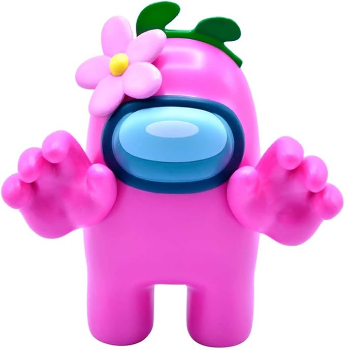Just Toys Among US 5″ Collectible Figure – Pink with Flower | Officially Licensed, Collector's Window‑Box Packaging