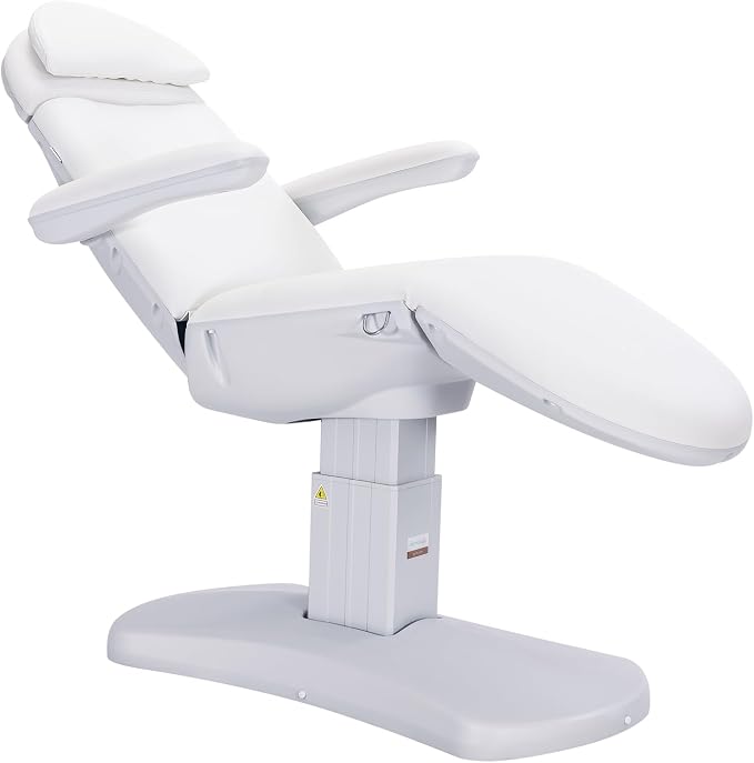 DERMALOGIC Massimo Electric Spa Treatment Table 4 Motors Massage Bed, Spa Resort Salon Tattoo Equipment, White